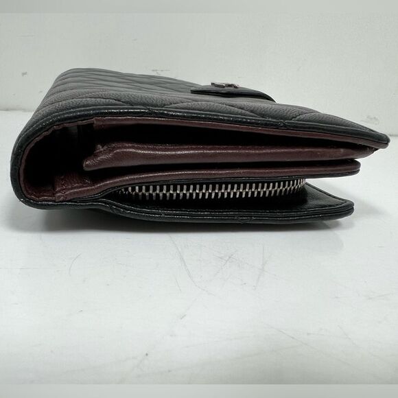 CHANEL Matelasse Timeless Classics Bifold Long Wallet Lamb Skin Black Authentic - Picture 6 of 13